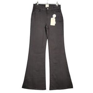 NWT INDUSTRY Republic Clothing Black Flare Leg Mid Rise Stretch Jeans SIZE 26